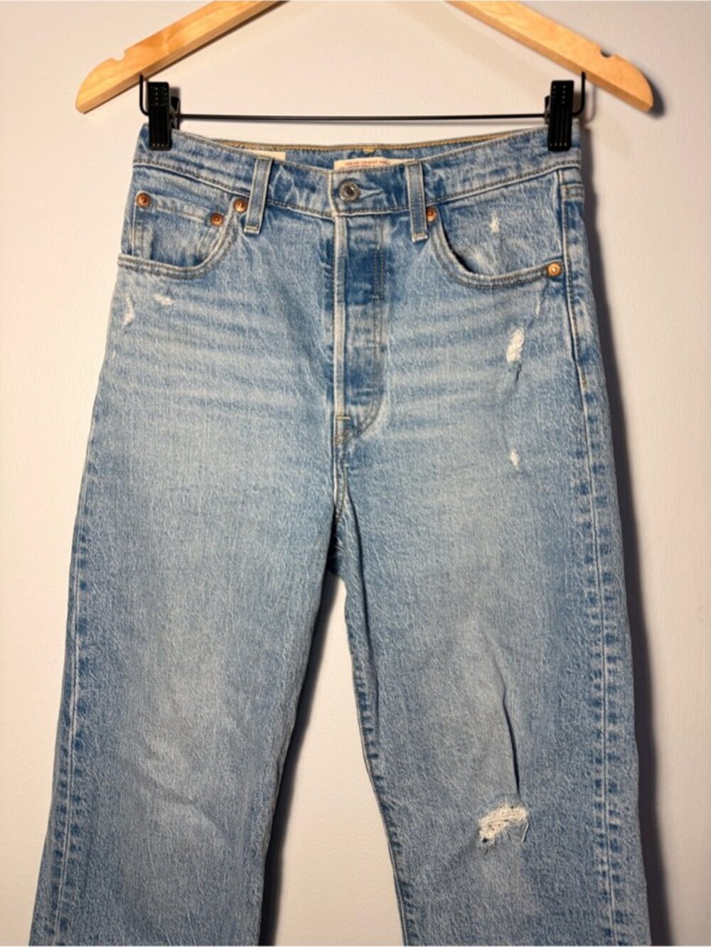 Levi's® Premium RIBCAGE STRAIGHT ANKLE WOMEN'S JEANS size 25 - Picture 7 of 9